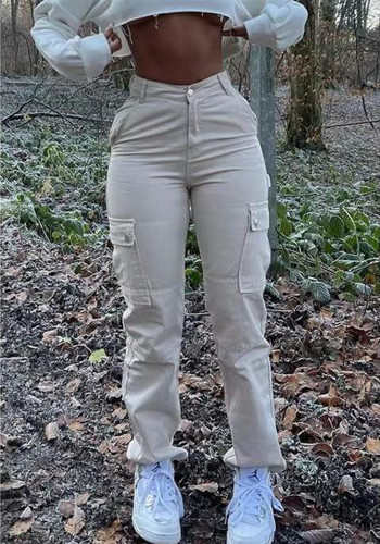 Women High Waist Multi Pocket Cargo Pants