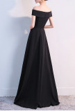 Women Black Party Dress Sexy Off Shoulder Evening Dress