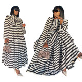 Women Printed Turtleneck Lace-Up Dress