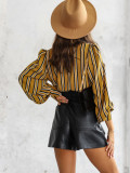 Striped Spring Long Sleeve Loose Cardigan Comfortable Casual Shirt