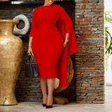 Women's Chic Solid Color Bodycon Africa Plus Size Dress