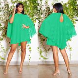 Sexy chiffon elegant pleated hollow out dress