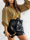 Striped Spring Long Sleeve Loose Cardigan Comfortable Casual Shirt