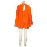 Sexy chiffon elegant pleated hollow out dress