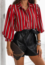 Striped Spring Long Sleeve Loose Cardigan Comfortable Casual Shirt