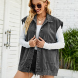 Women Fashion Loose Denim Vest