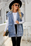 Women Fashion Loose Denim Vest