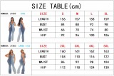 Plus Size Women's Fall Color Block Wash Sexy Denim Jumpsuit