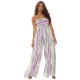 Summer Casual Strapless High Waist Wide Leg Women'S Jumpsuit