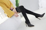 nightclub high-heeled shoes pointed toe high-heeled boots