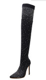 nightclub high-heeled shoes pointed toe high-heeled boots