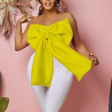 women Tops Women's Sexy Bow Wrap Chest African Strapless Blouse