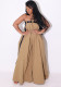 Sexy Ladies Fashion Straples Wide Leg Jumpsuit With Belt