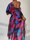 Women Printed Bodysuit and Cover Up Bikini Two-Piece Set