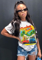 Plus Size Loose Anime Print Casual Women's T-Shirt