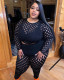 Women's Plus Size Tight Fitting See-Through Fishnet Pants Set
