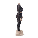 Women's Plus Size Tight Fitting See-Through Fishnet Pants Set