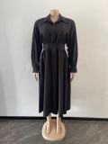 Women'S Dress Fashion Shirt Dress Tunic Loose Long Sleeve Long Dress