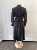 Women'S Dress Fashion Shirt Dress Tunic Loose Long Sleeve Long Dress