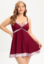 Plus Size Swimsuit Women'S Spa High Waist Swimming Dress Shorts Two Piece Set Plus Size Swimsuit Women'S Spa High Waist Swimming Dress Shorts Two Piece Set