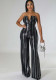 Women Sexy Spring Sequin Strapless Jumpsuit