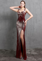 Plus Size Women Sequined Formal Party Evening Dress