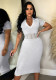 Women Sexy Ripped Turndown Collar Sweater Dress