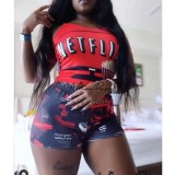 Women Printed Tank Top and Shorts Two-Piece Set