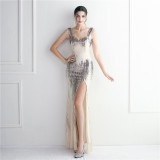 Plus Size Women Sequined Formal Party Evening Dress