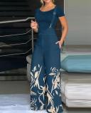 Women's fashion print jumpsuit overalls