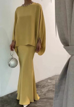 pearl white formal dress set