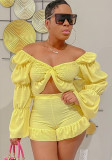 Sexy women's blouse with piled sleeves and pleated suit