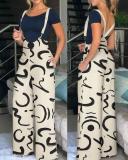 Women's fashion print jumpsuit overalls