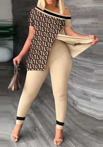Spring summer printed fashion suit 2 pieces for women