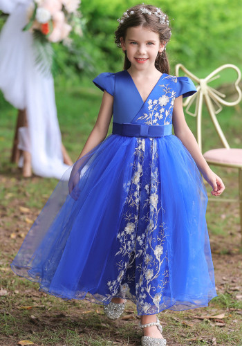 Children's dress princess dress big children's wedding dress girls long section mesh tutu dress