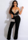 Strapless Beaded See-Through V-Neck Ladies Loose Slim Fit Jumpsuit