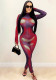 Spring Women's Sexy Print Jumpsuit Fashion Trend Tight Fitting Bodysuit