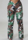 Camouflage pattern pleated strings pants