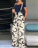 Women's fashion print jumpsuit overalls