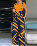 Women's fashion print jumpsuit overalls