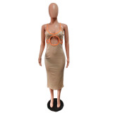 Sex Straps Cutout Long Dress