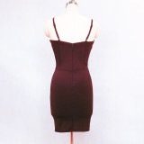 Strapless Beaded Diamond Sexy Bodycon Dress Wedding Formal Party Dress