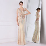 Plus Size Women Sequined Formal Party Evening Dress