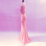 Women Formal Party Slim Elegant Sleeveless Mermaid Evening Dress