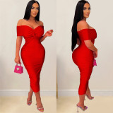 Women Solid Pleated Sleeveless Strapless Maxi Dress