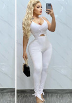 Women Suspenders Sexy Buttocks Lace-Up Crop Top and Pant Two-Piece Set Women Suspenders Sexy Buttocks Lace-Up Crop Top and Pant Two-Piece Set