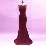Women Formal Party Slim Elegant Sleeveless Mermaid Evening Dress