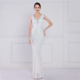 Plus Size Women Sequined Formal Party Evening Dress