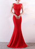 Women Formal Party Slim Elegant Sleeveless Mermaid Evening Dress