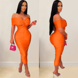 Women Solid Pleated Sleeveless Strapless Maxi Dress